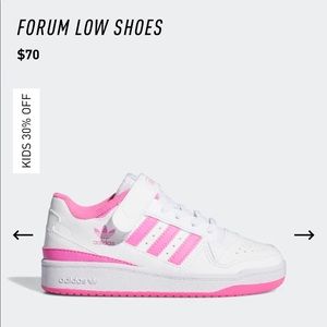 Adidas low forum sneakers kids size 4 (uk 36)